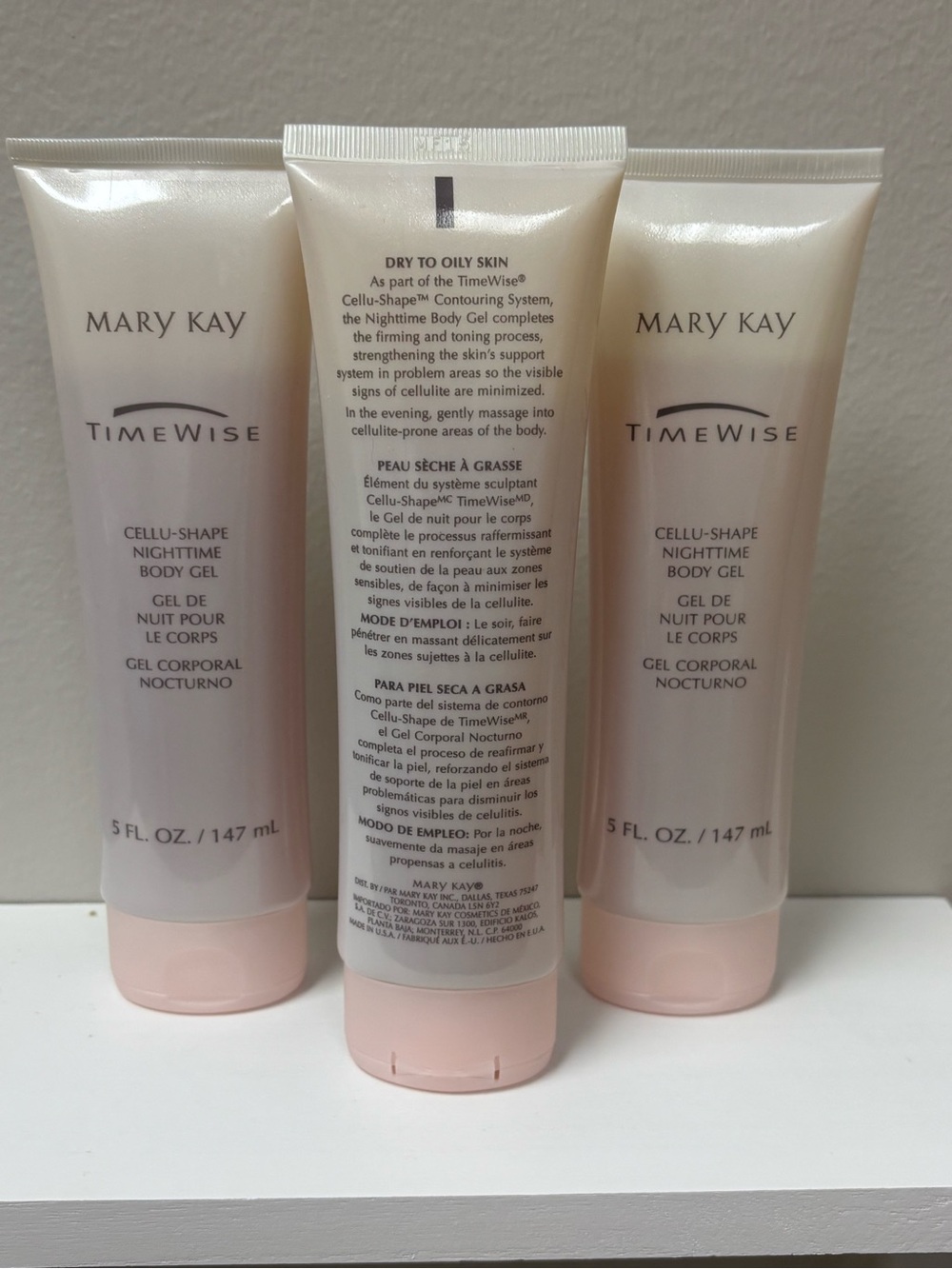 Lot of 3 Mary Kay TimeWise Cellu-Shape Nighttime Body Gel — Pink